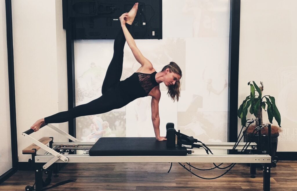 Dancer doing reformer Pilates Nerang